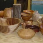 A display of Ron Lindsay's bowls which he used to demonstrate his talk.