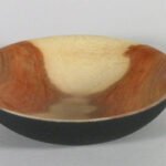 Jim Rinde - Carob bowl with black paint - 1" H x 4 1/4" Dia.