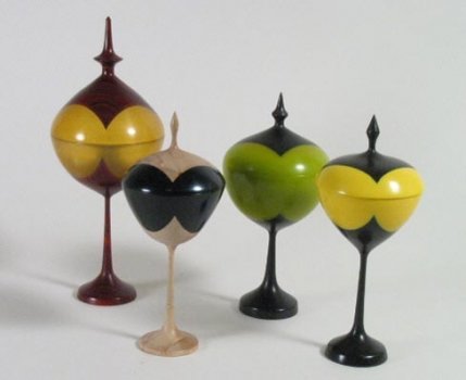 Lidded Goblets - Epoxy and wood