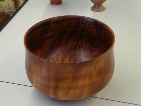 Redwood bowl with stitches